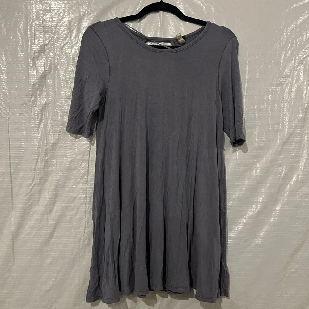 Free People Gray Open Back Oversized T-Shirt Size Medium